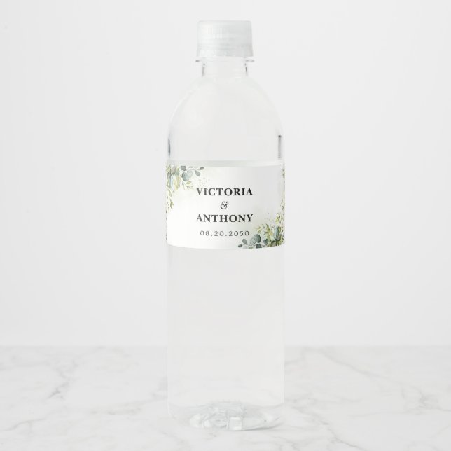 Mariage de verdure bouteille d'eau Étiquettes (Devant)