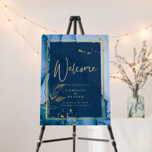 Mariage d'encre d'alcool bleu LeahG® Navy