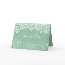 Mariage dentelle de menthe - Merci