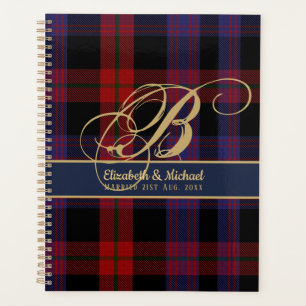 Mariage des jeunes mariés BROWN Tartan Bleu Rouge