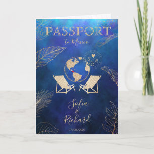 Mariage Destination Mexique Passport Gold Carte du