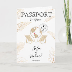 Mariage Destination Mexique Passport Gold Carte du