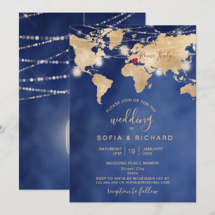 Mariage Destination Monde Carte Jar Lumière et Coe