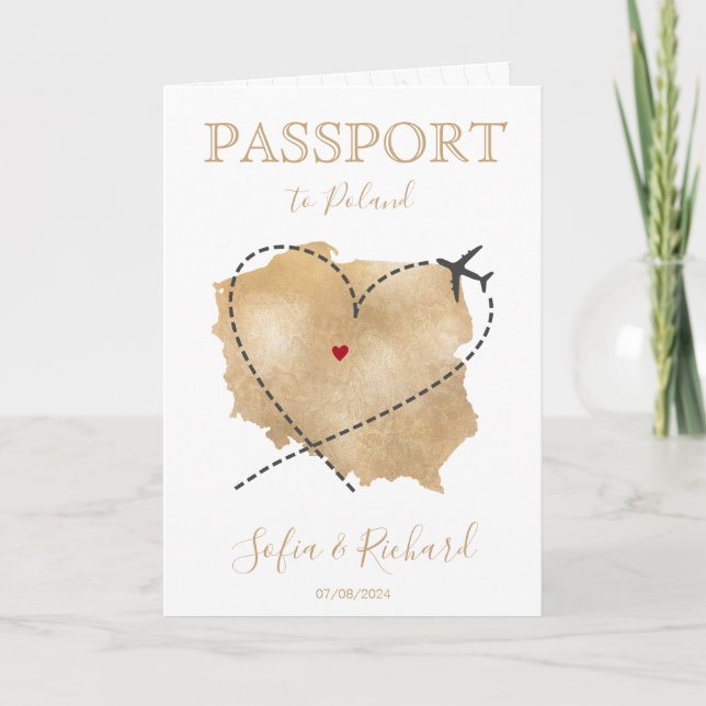 Mariage Destination Passeport Pologne Carte Code Q (Devant)