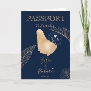 Mariage Destination Passport Carte du monde Barbad