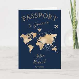 Mariage Destination Passport Carte du monde Coeur