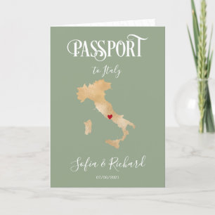 Mariage Destination Passport Carte du monde Italie