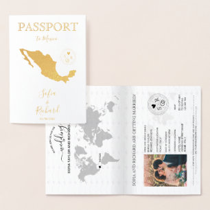 Mariage Destination Passport Carte du monde Mexiqu