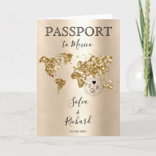 Mariage Destination Passport Carte du monde Mexiqu