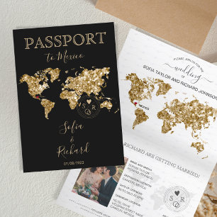 Mariage Destination Passport Carte du monde Mexiqu