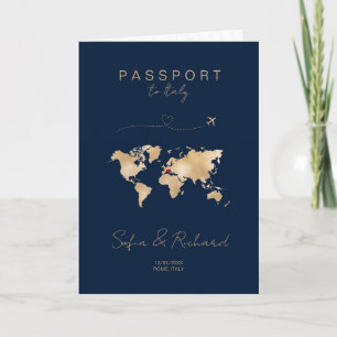 Mariage Destination Passport Carte du monde Modern