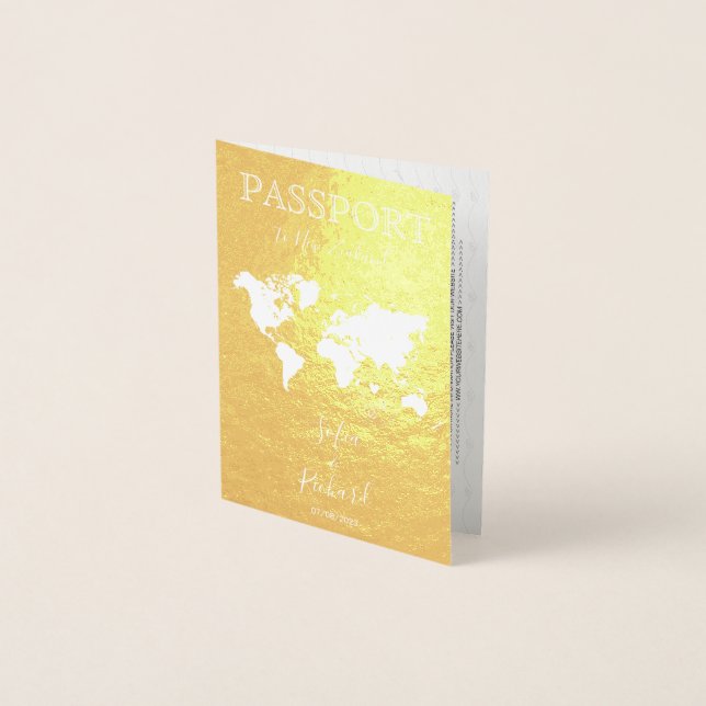 Mariage Destination Passport Carte du monde NOUVEL (Devant)