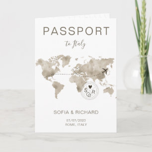 Mariage Destination Passport Carte du monde Voyage