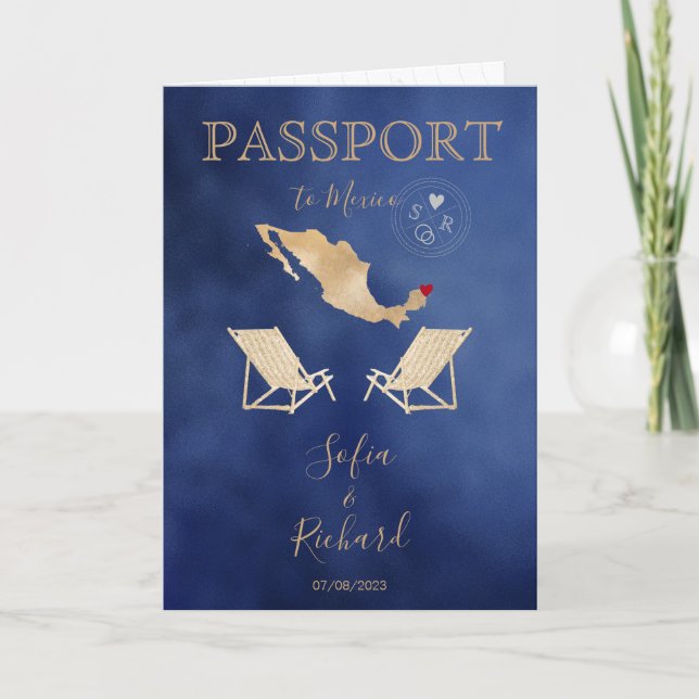 Mariage Destination Passport Gold Carte du monde M (Devant)