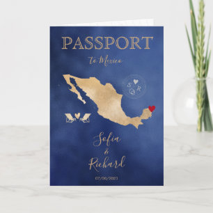 Mariage Destination Passport Gold Carte du monde M