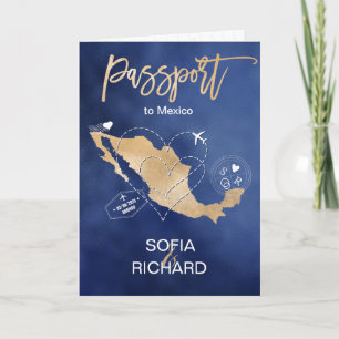 Mariage Destination Passport Gold Carte du monde M