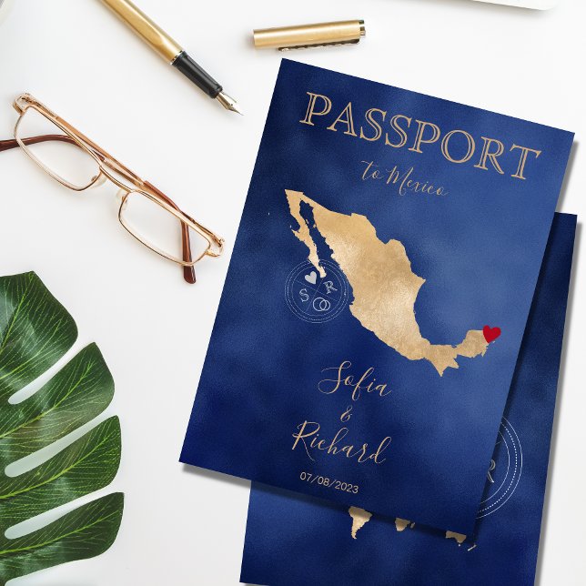 Mariage Destination Passport Gold Carte du monde M (Créateur téléchargé)