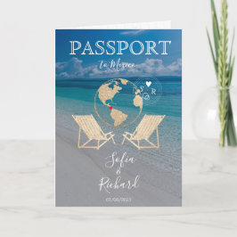 Mariage Destination Passport Gold Carte du monde T