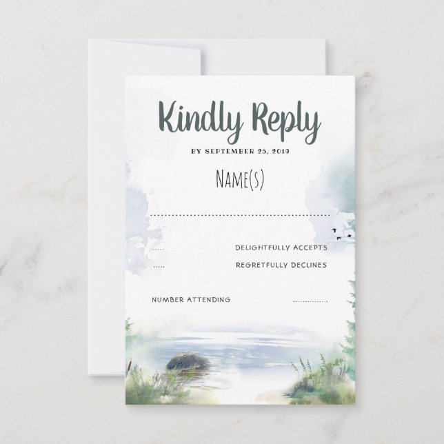 Mariage d'été au bord de l'eau RSVP (Devant)