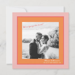 Mariage d'été rose et orange, carte de sauvegarde
