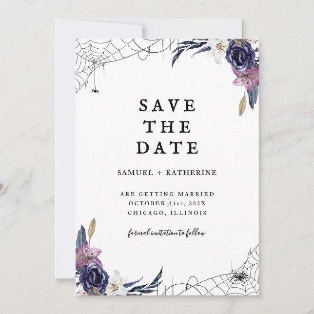 Mariage d'Halloween Sauvegarder La Carte Date (Devant)