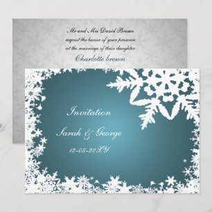 mariage d'hiver bleu cartes d'invitation