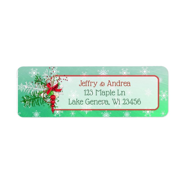 Mariage d'hiver Étiquettes de adresse décoratifs (Devant)
