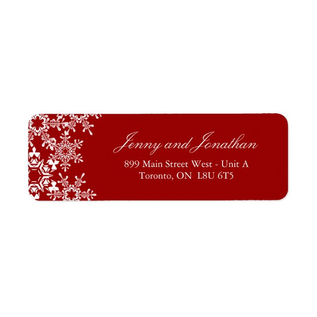 Mariage d'hiver Étiquettes de adresse RSVP (Devant)