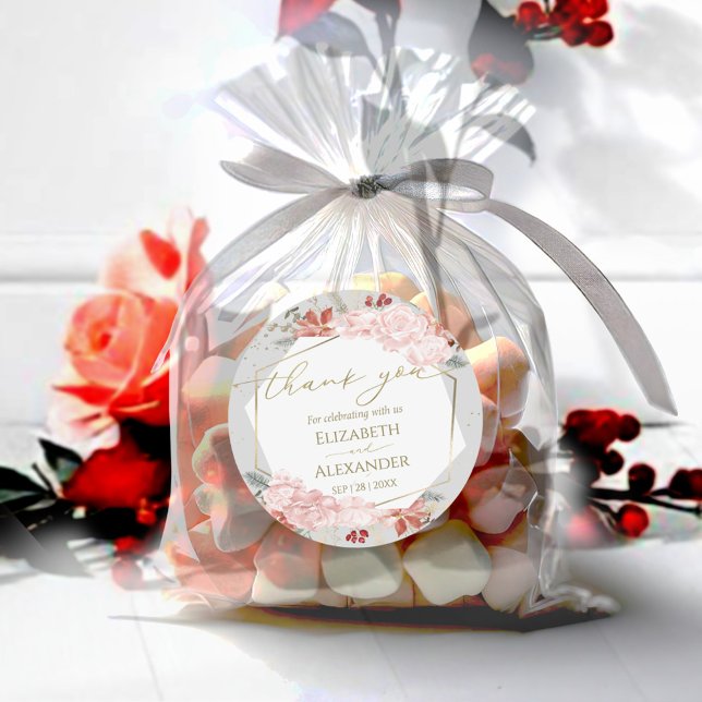 Mariage d'hiver merci Sticker Aquarelle dorée (Créateur téléchargé)