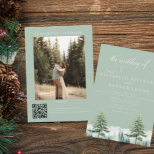 Mariage d'Hiver Montagnes Rustiques Invitation