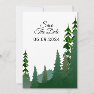 Mariage d'hiver Mountain Trees Carte d'invitation