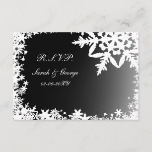 mariage d'hiver noir rsvp standard 3,5 x 5