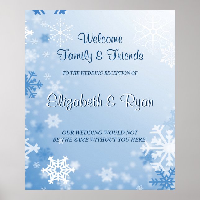 Mariage d'hiver personnalisé Poster de bienvenue (Devant)