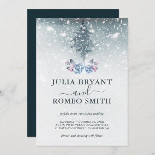 Mariage d'hiver Pine Bleue Invitation