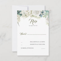 Mariage d'Hydrangée verte et blanche RSVP