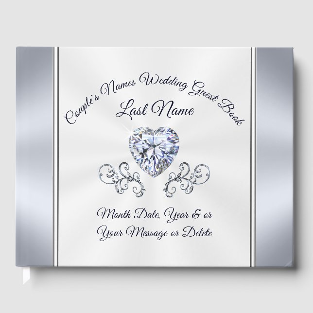 Mariage Diamond et Argent Livre d'invité personnal (Recto)