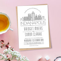 Mariage d'Indianapolis | Invitation Skyline stylis