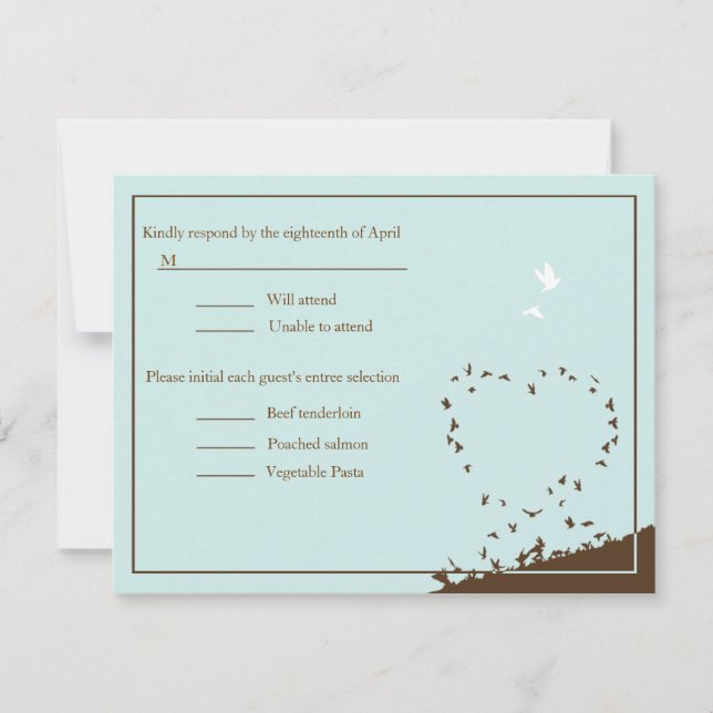 Mariage d'inséparables bleus RSVP (Devant)