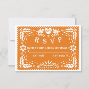 Mariage d'inséparables de papilles orange RSVP