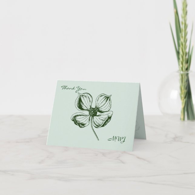 Mariage Dogwood Carte de remerciements (Devant)