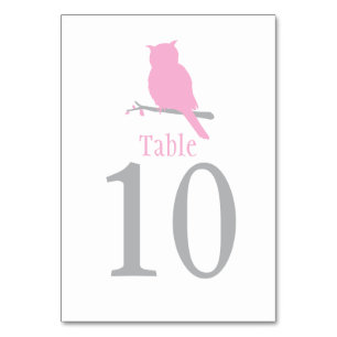 Mariage d'oiseau blanc rose des numéros de table d