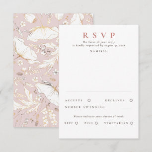 Mariage d'or Fleur sauvage à la main RSVP
