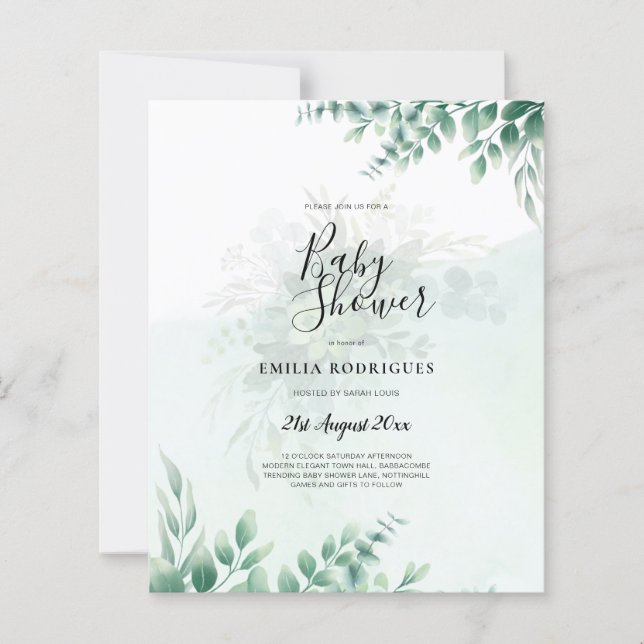 Mariage d'or vert Eucalyptus Feuille QR CODE (Devant)