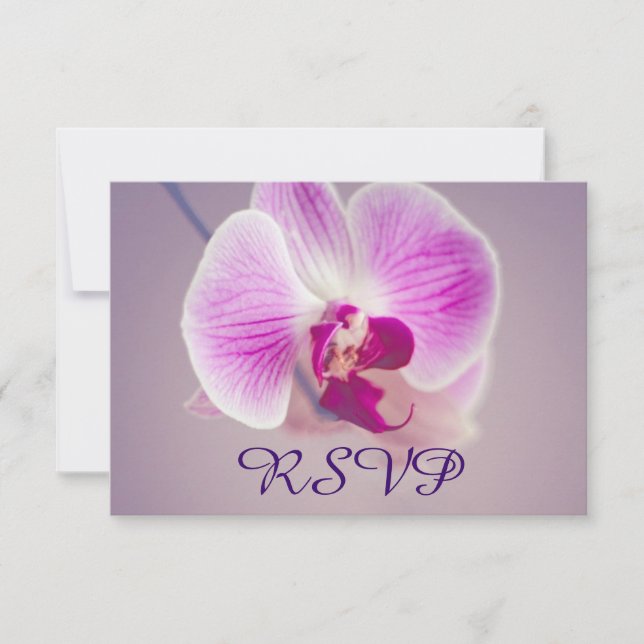 Mariage d'orchidée violet radiant RSVP (Devant)