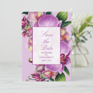 Mariage d'orchidées florales Enregistrer la carte