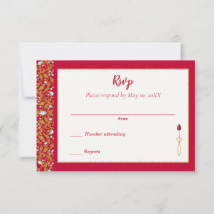 Mariage d'Ornat indien Rouge et Or RSVP