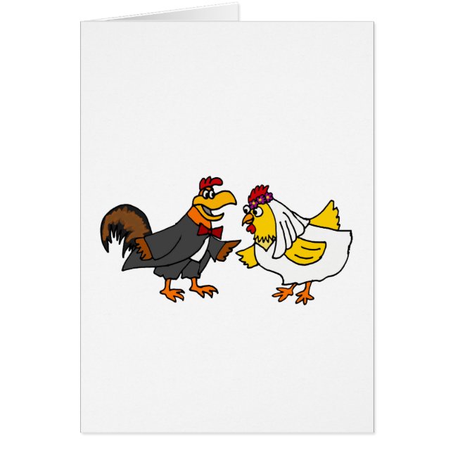Mariage drôle de marié de jeune mariée et de coq (Devant)