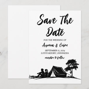 mariage du camping enregistrer les cartes de date