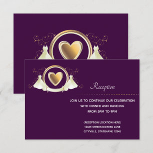 Mariage du coeur d'or  Carte de réception