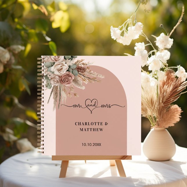 Mariage du livre d'hôtes mrs coeur rose arch taupe (Créateur téléchargé)